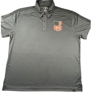 Ogio Mens Caliber 2.0 Polo Shirt 2XL Gray MEU American Flag Logo
